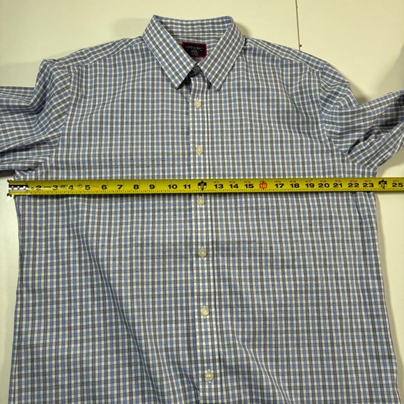 UNTUCKit Button Down Shirt Large Blue Gingham Check Wrinkle Free Oxford - Picture 5 of 8